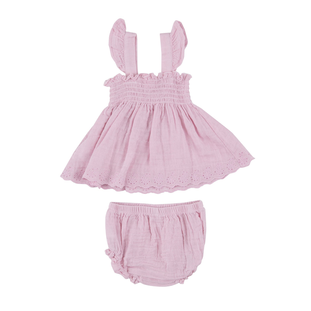 Ruffle Strap Smocked Top and Diaper Cover