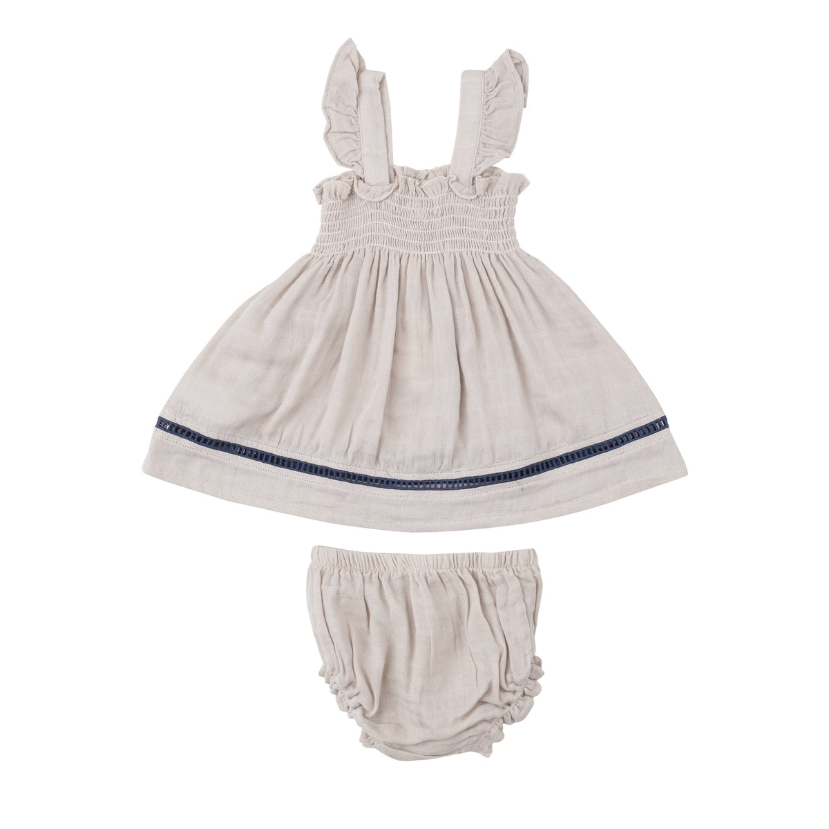 Ruffle Strap Smocked Top And Cover With Trim
