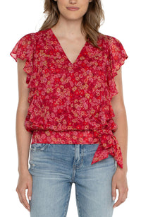 Draped Front Top With Waist