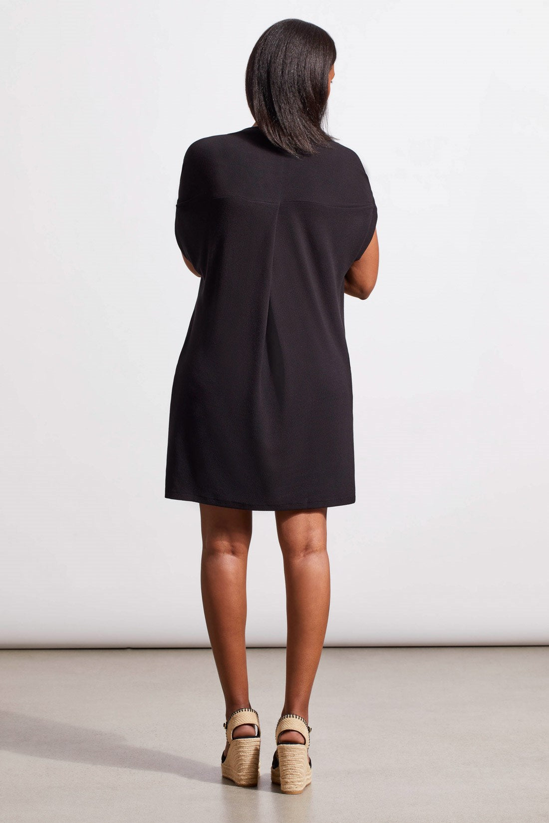 Shift Knit Dress with Sleeve Detailing