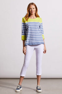 Printed Cotton Boatneck Top
