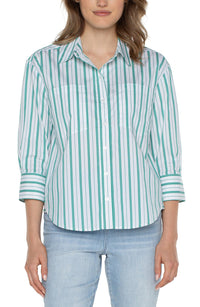 Cropped Button Front Shirt