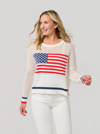 American Flag Mesh Sweater