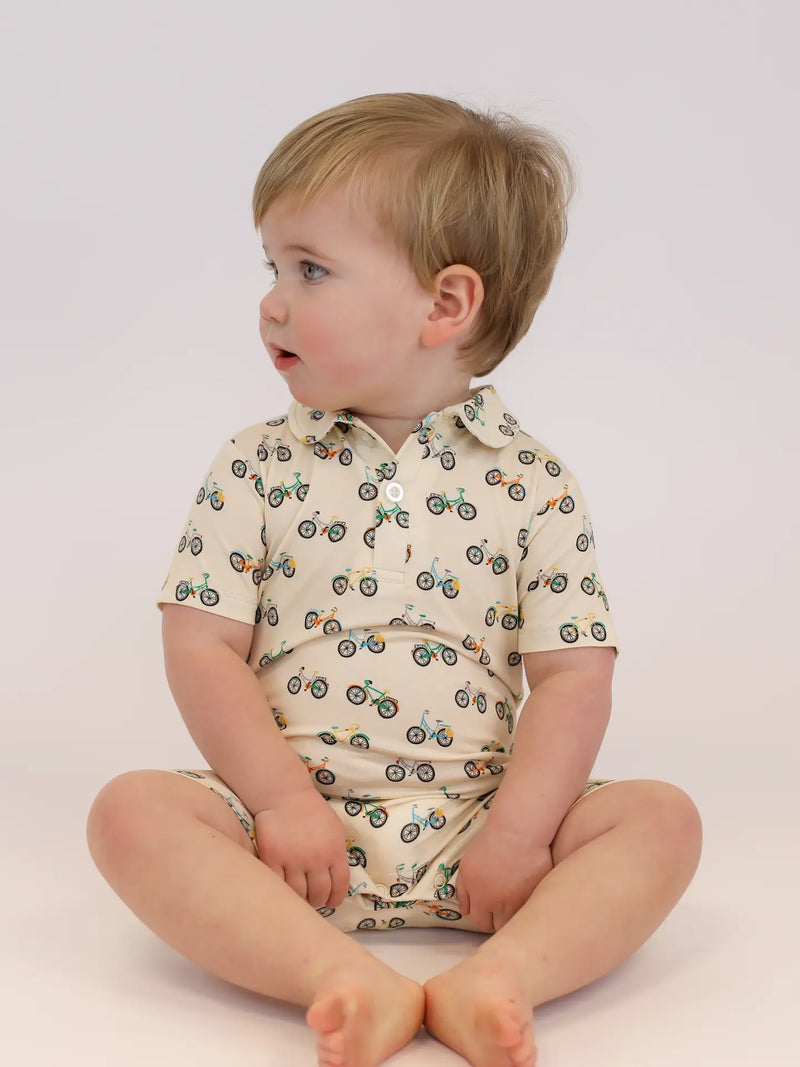 Short Sleeve Polo Romper