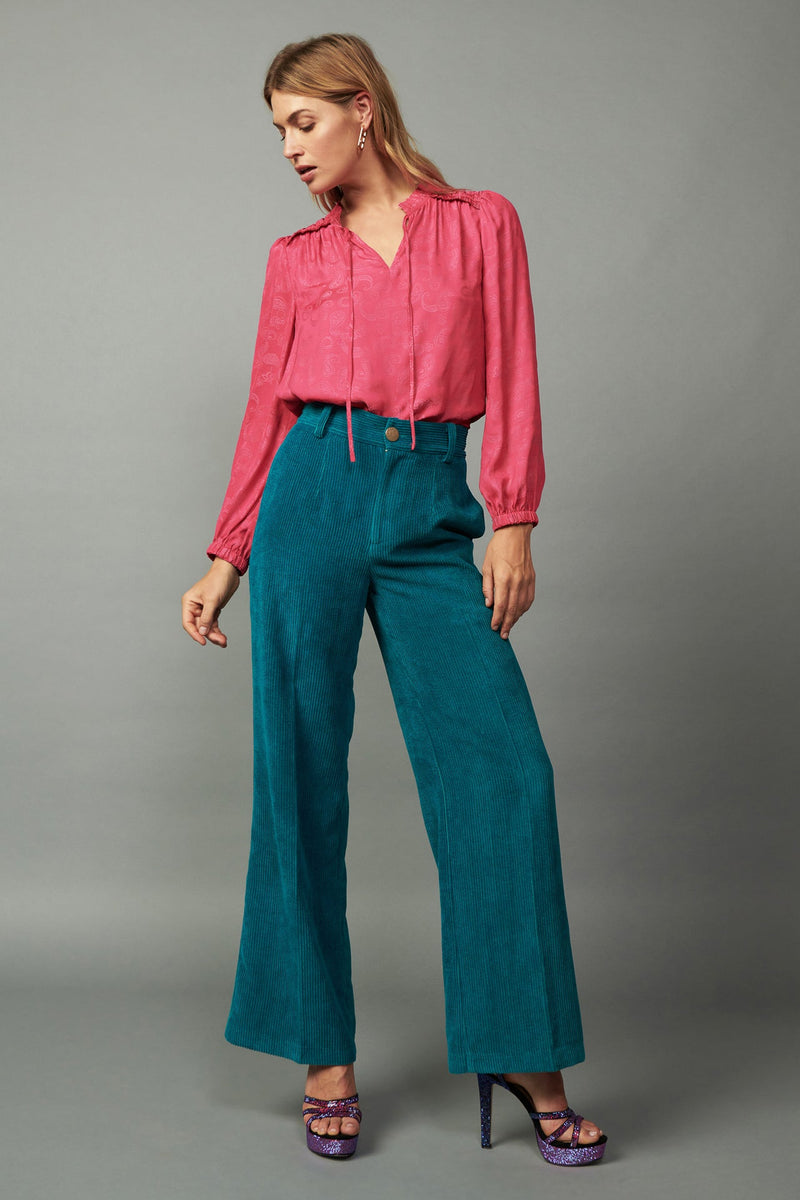 Corduroy High Waisted Wide Pants