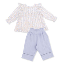Long Sleeve Ruffle Tunic and Smocked Waist Pant