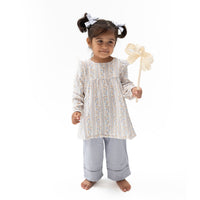 Long Sleeve Ruffle Tunic and Smocked Waist Pant