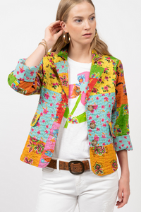 Kantha Stitch Patchwork Blazer