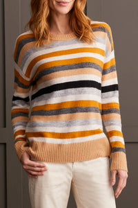 Long Sleeve Crew Neck Stripe Sweater