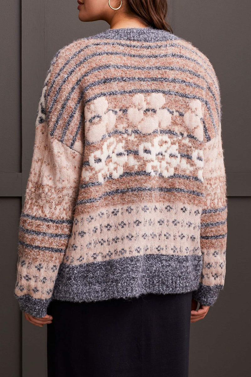 Jacquard Sweater Cardigan