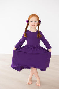 3/4 Sleeve Pocket Twirl Dress