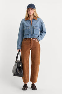The Denim Swing Cropped Jacket