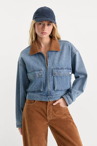The Denim Swing Cropped Jacket