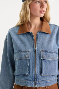 The Denim Swing Cropped Jacket