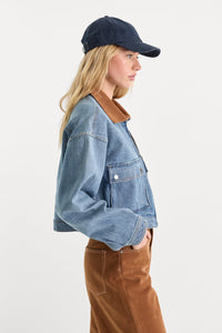 The Denim Swing Cropped Jacket