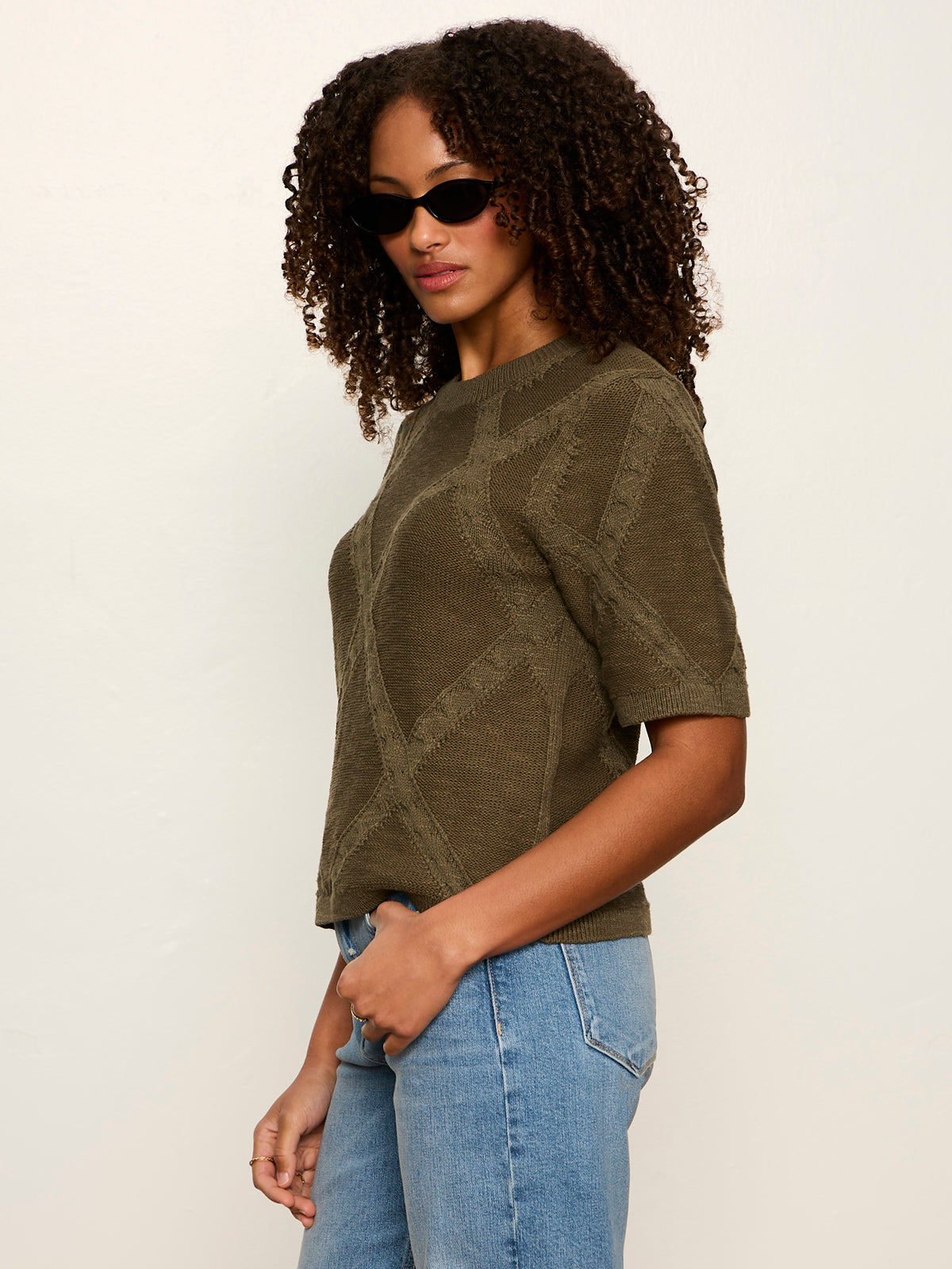 Diamond Stitch Sweater Tee