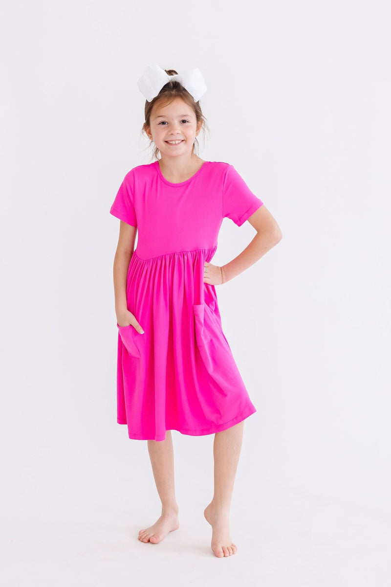 Short Sleeve Pocket Twirl Dress