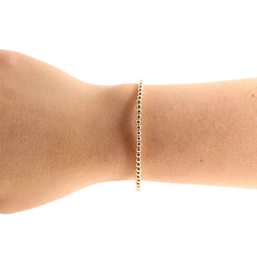 3mm Gold Beaded Bracelet