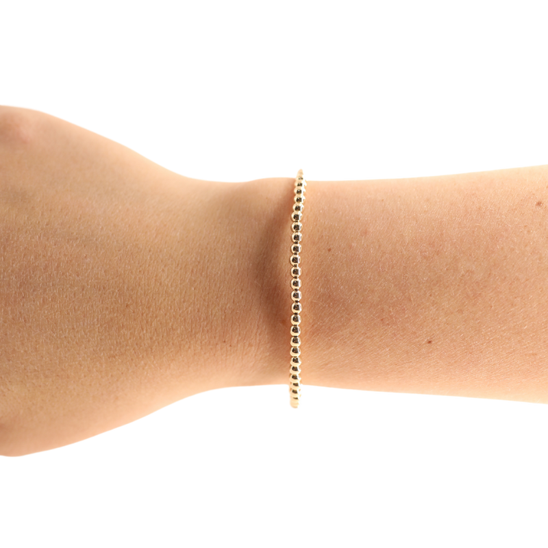 3mm Gold Beaded Bracelet