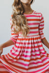 3/4 Sleeve Pocket Twirl Dress