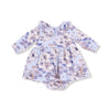 Long Sleeve Peter Pan Ruffle Collar Bubble with Skirt