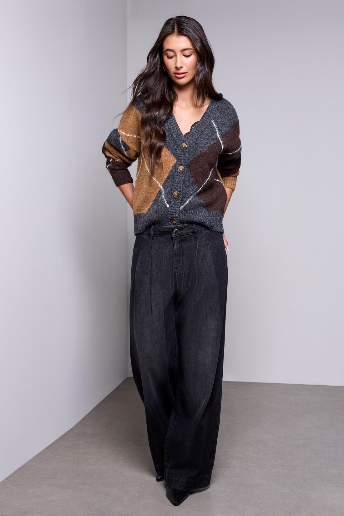 BLUE THREAD by Tribal Brooke Tailored Front Pleats Wide Leg Denim Jeans