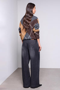 BLUE THREAD by Tribal Brooke Tailored Front Pleats Wide Leg Denim Jeans