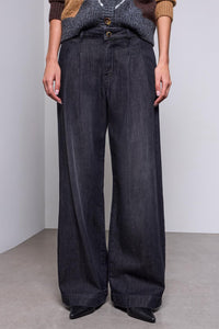 BLUE THREAD by Tribal Brooke Tailored Front Pleats Wide Leg Denim Jeans