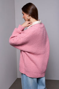 Oversized Deep V-Neck Sweater