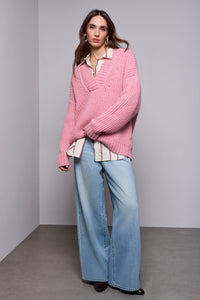 Oversized Deep V-Neck Sweater
