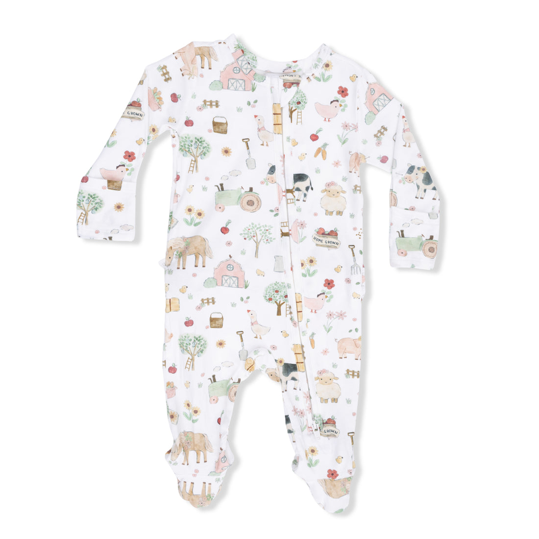 2 Way Ruffle Back Zipper Footie