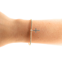 Cross Gold Charm Bracelet