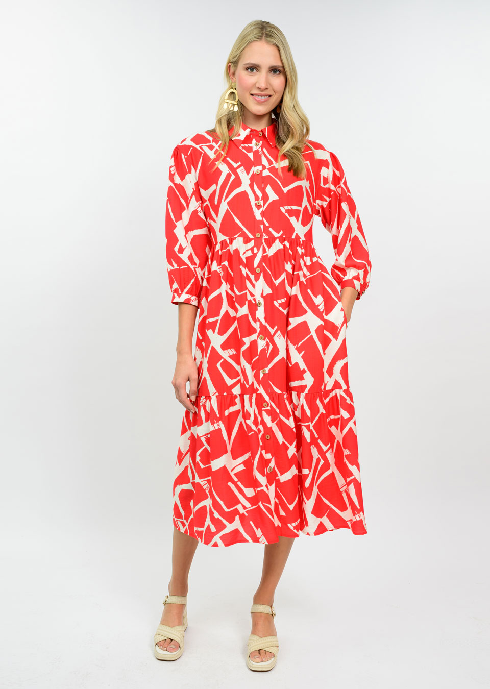 Tiered Shirt Dress