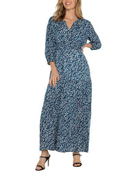 3/4 Sleeve Tiered Woven Maxi Dress