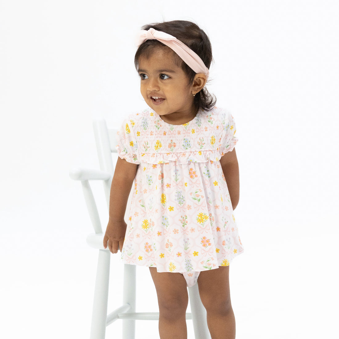 Smocked Ruffle Bubble with Skirt