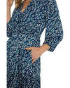 3/4 Sleeve Tiered Woven Maxi Dress