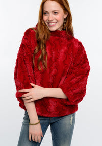 Poof Sleeve Fur Popover