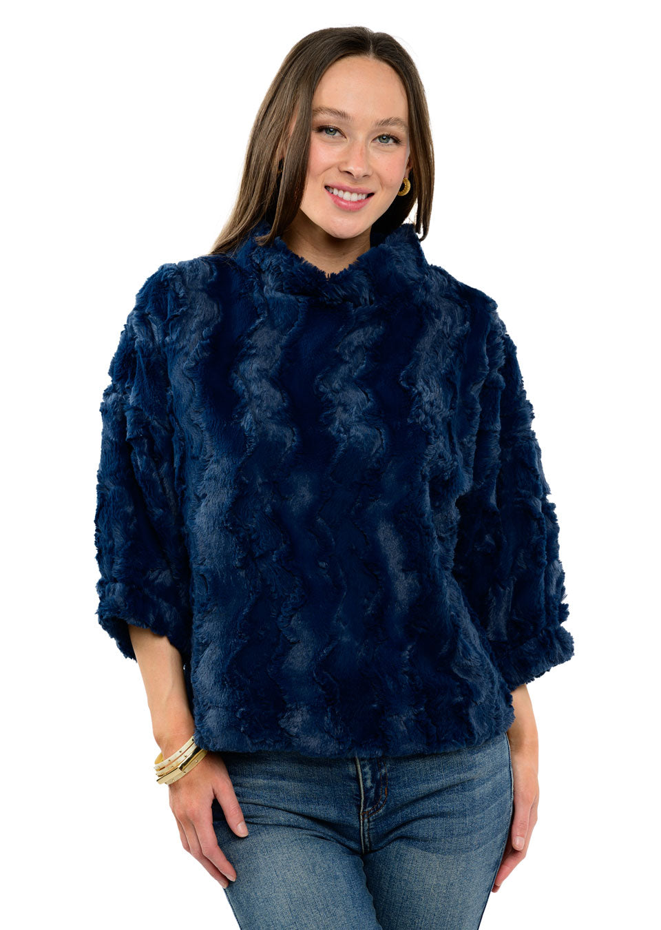 Poof Sleeve Faux Fur Popover