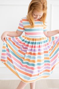 Short Sleeve Pocket Twirl Dress