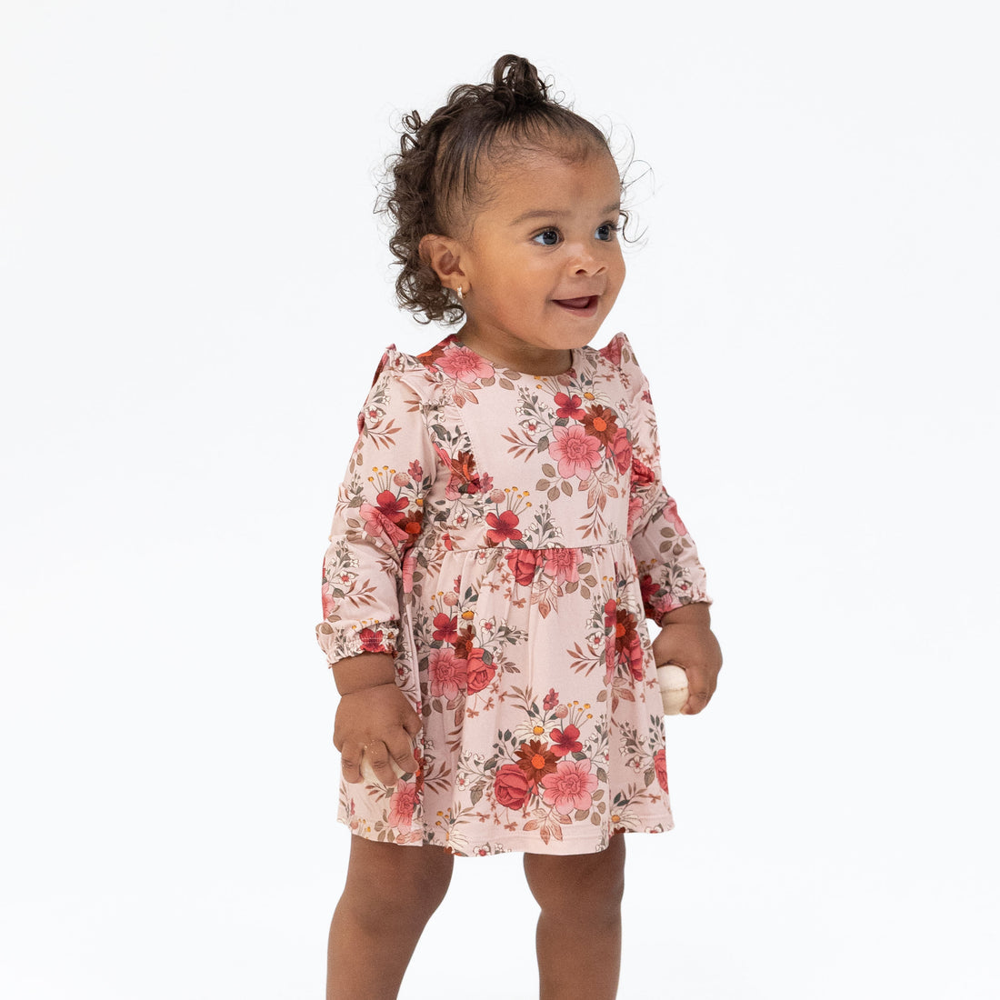 Long Sleeve Ruffle Bodysuit Dress