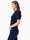 Perfect Knit Rib Elbow Sleeve Boatneck Tee