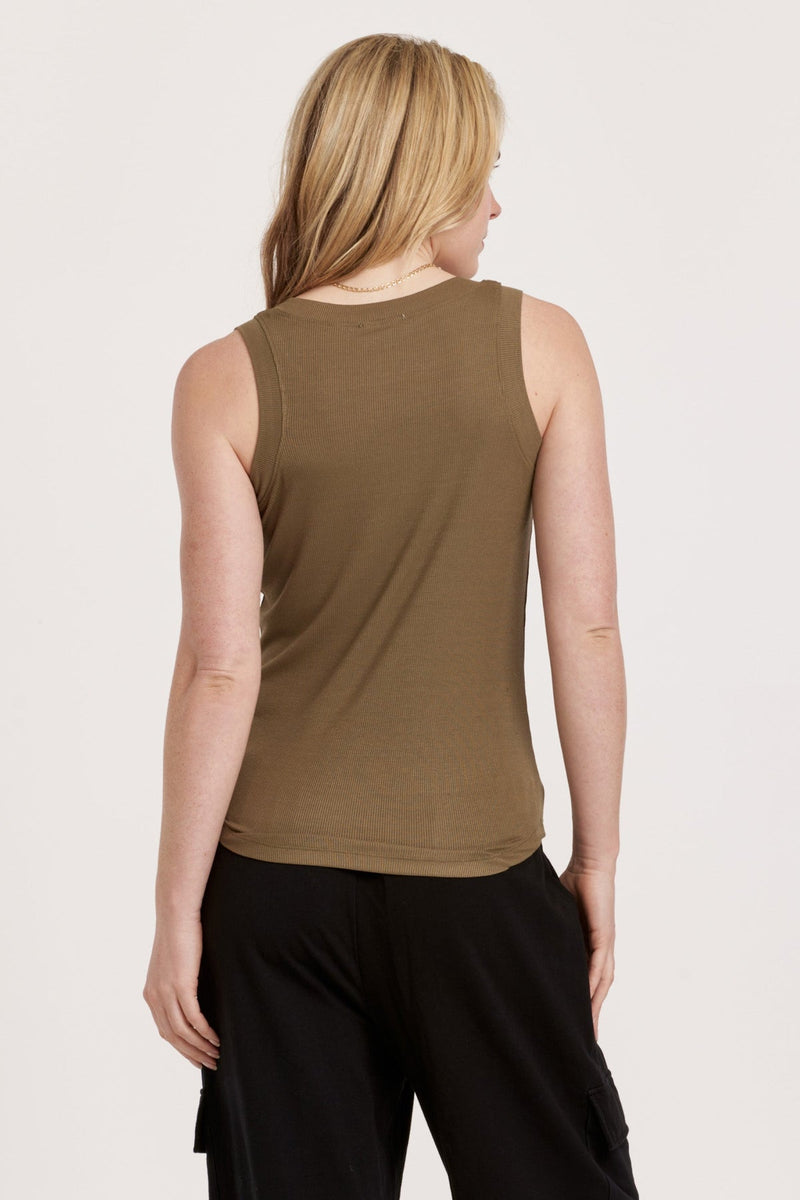 Cleo Ribbed Crew Neck Tank