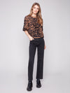 Hairy Jacquard Knit Balloon Shape Sweater