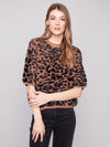 Hairy Jacquard Knit Balloon Shape Sweater