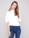 Elbow Sleeve Balloon Shape Sweater