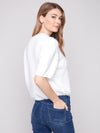 Elbow Sleeve Balloon Shape Sweater