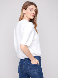 Elbow Sleeve Balloon Shape Sweater