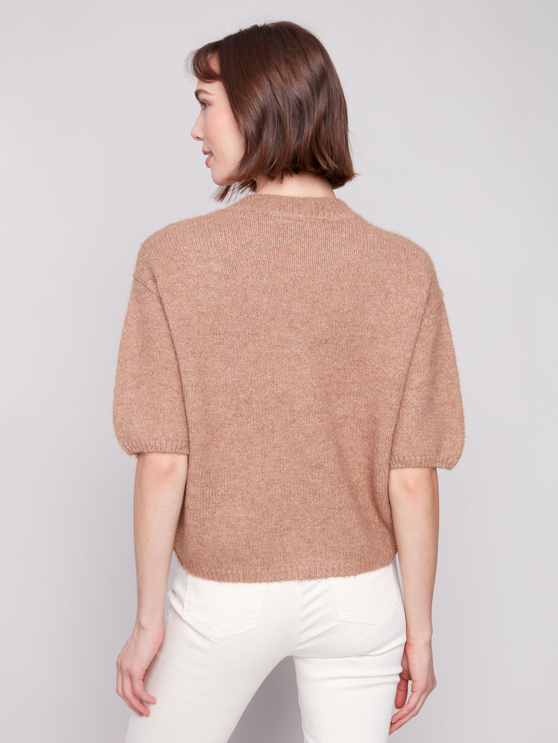 Elbow Sleeve Balloon Shape Sweater