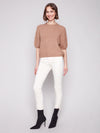 Elbow Sleeve Balloon Shape Sweater