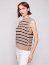 Sleeveless V-Neck Striped Sweater Vest